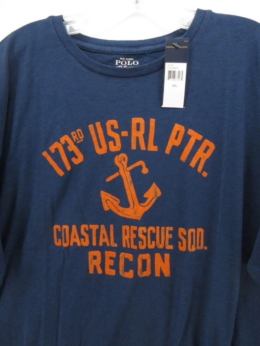 Polo Ralph Lauren Shirt XXL Coastal Rescue Squad Recon Anchor Graphic